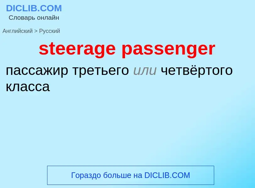 Как переводится steerage passenger на Русский язык