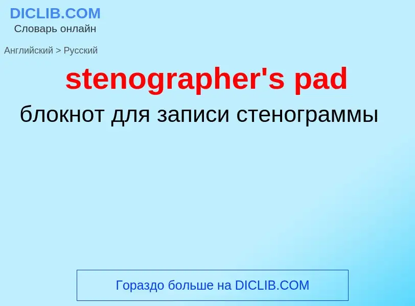 What is the Russian for stenographer's pad? Translation of &#39stenographer's pad&#39 to Russian