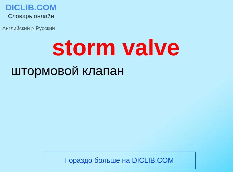 Как переводится storm valve на Русский язык