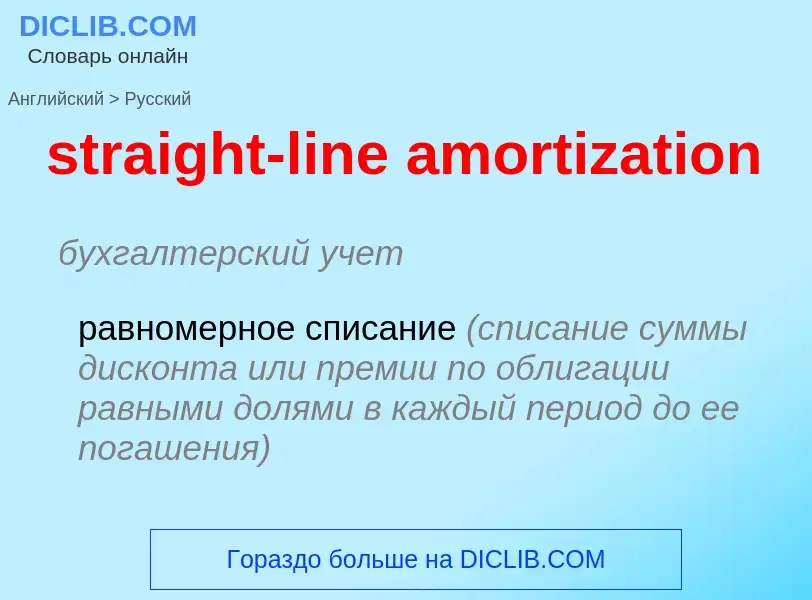 Como se diz straight-line amortization em Russo? Tradução de &#39straight-line amortization&#39 em R