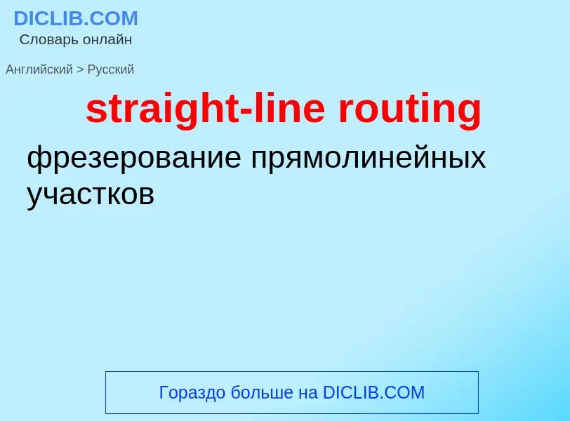 Vertaling van &#39straight-line routing&#39 naar Russisch