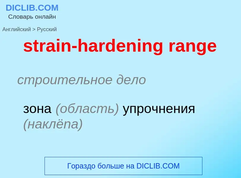 Como se diz strain-hardening range em Russo? Tradução de &#39strain-hardening range&#39 em Russo