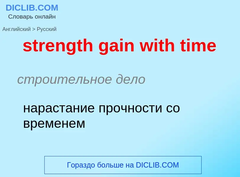 Как переводится strength gain with time на Русский язык