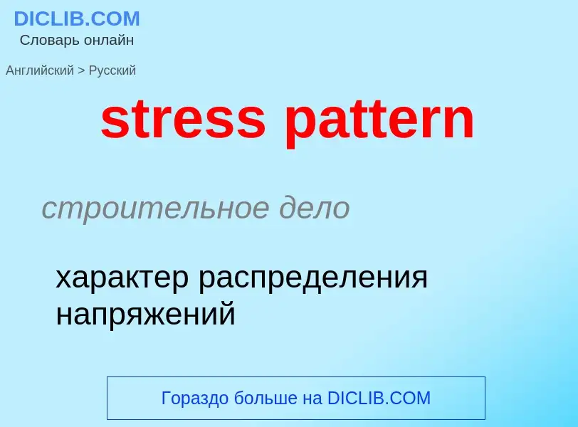 Как переводится stress pattern на Русский язык