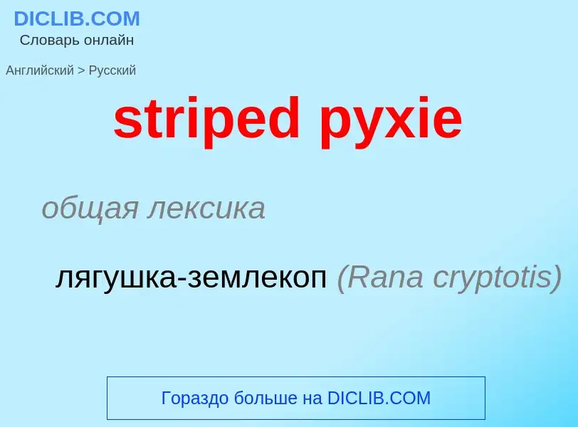 Μετάφραση του &#39striped pyxie&#39 σε Ρωσικά