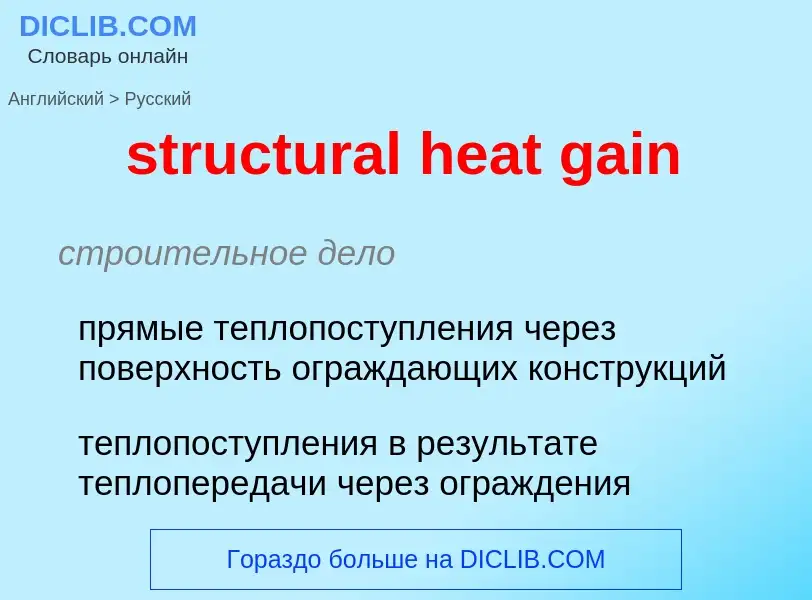 Как переводится structural heat gain на Русский язык