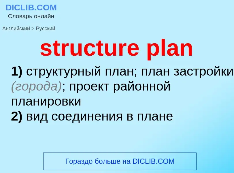 Как переводится structure plan на Русский язык