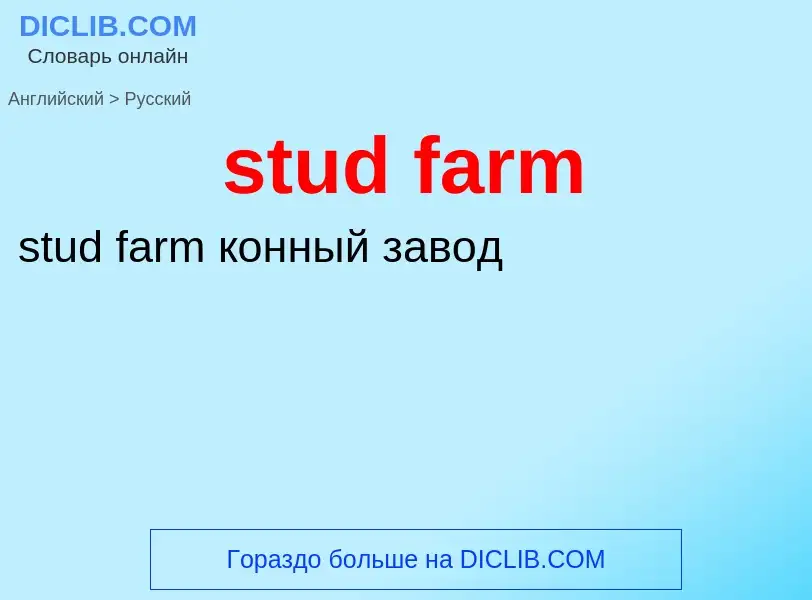 Как переводится stud farm на Русский язык