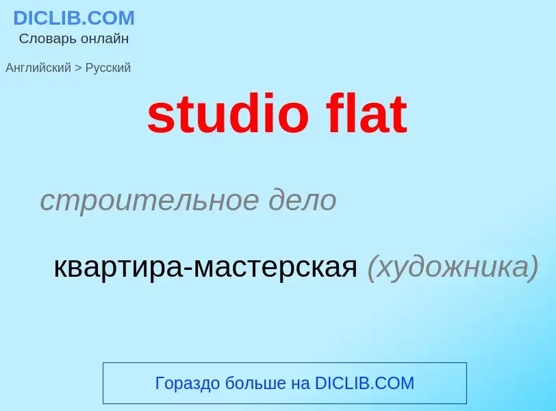 Как переводится studio flat на Русский язык