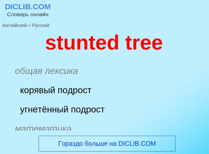 Как переводится stunted tree на Русский язык