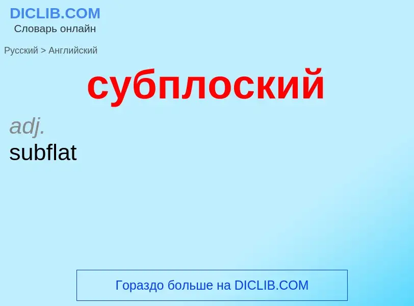 Como se diz субплоский em Inglês? Tradução de &#39субплоский&#39 em Inglês