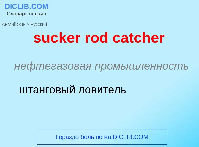 Как переводится sucker rod catcher на Русский язык