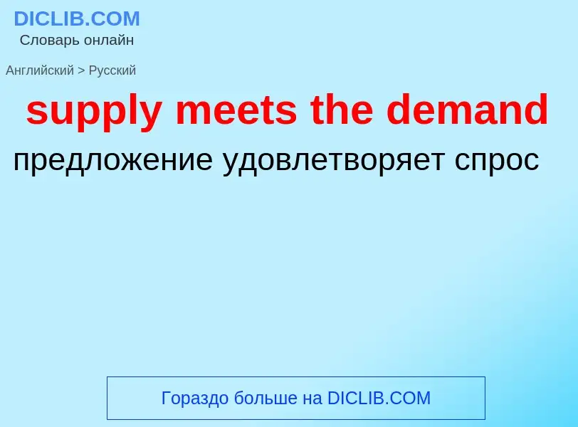 Как переводится supply meets the demand на Русский язык