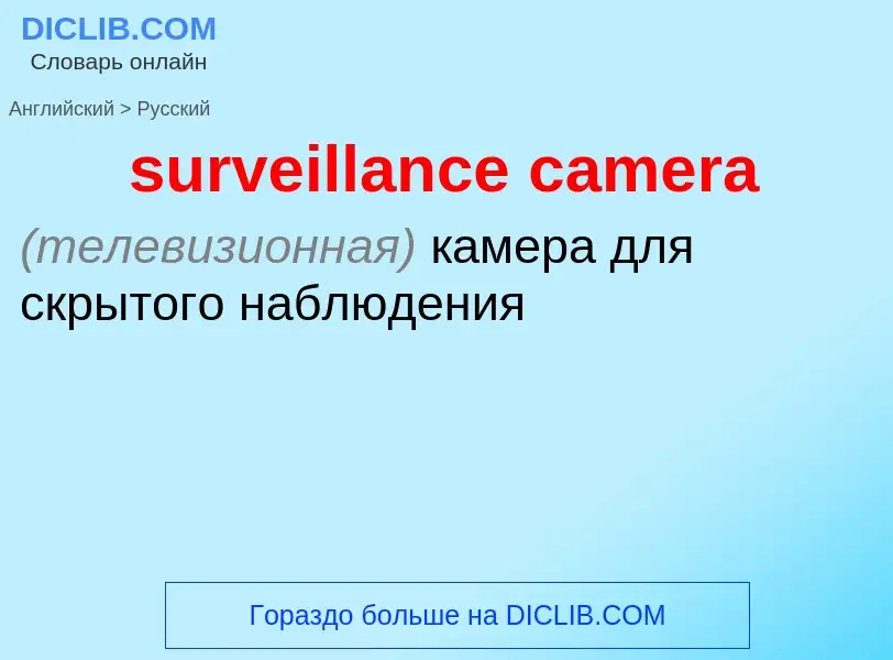 Как переводится surveillance camera на Русский язык