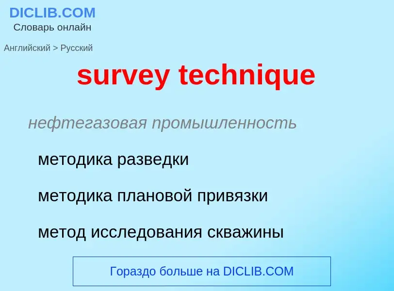 Traduzione di &#39survey technique&#39 in Russo