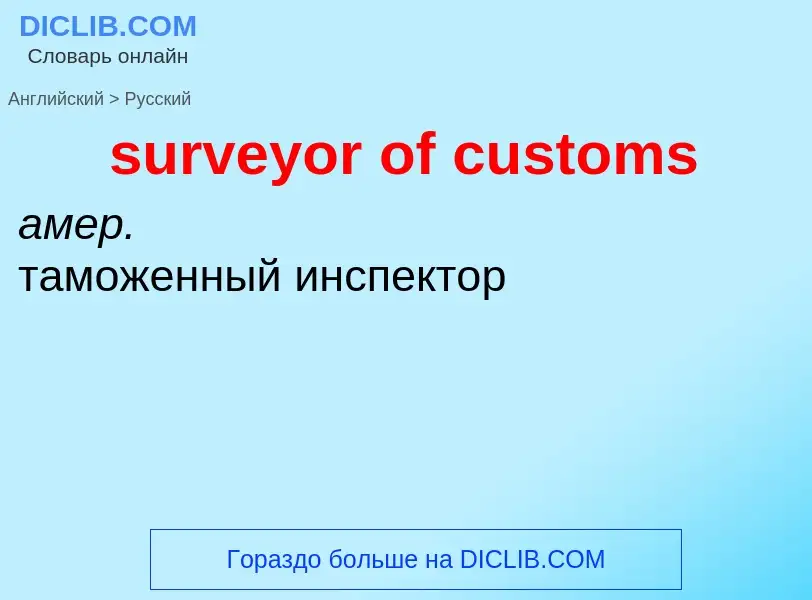 Как переводится surveyor of customs на Русский язык