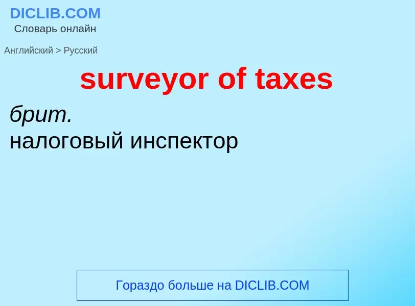 Как переводится surveyor of taxes на Русский язык