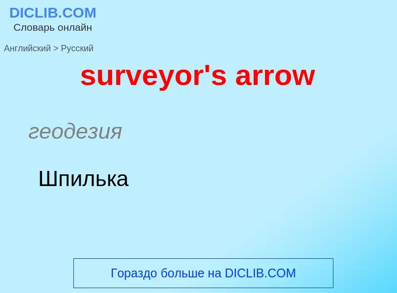 Как переводится surveyor's arrow на Русский язык