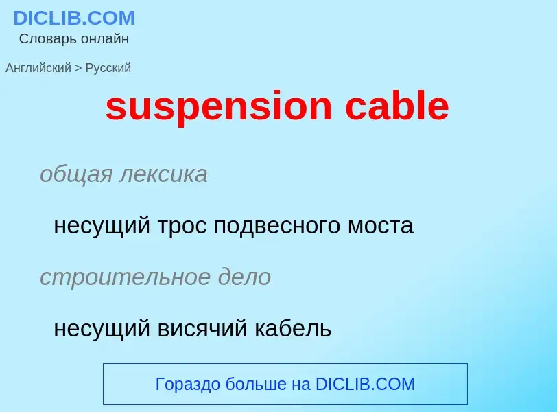 What is the Russian for suspension cable? Translation of &#39suspension cable&#39 to Russian