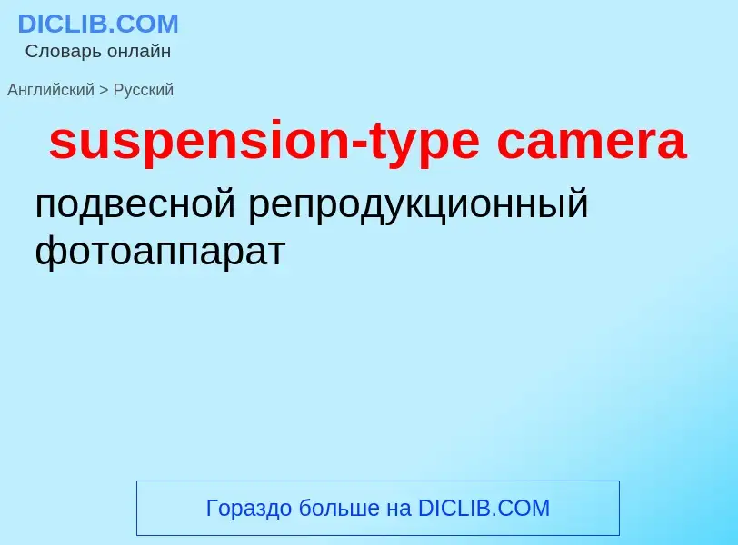 Как переводится suspension-type camera на Русский язык