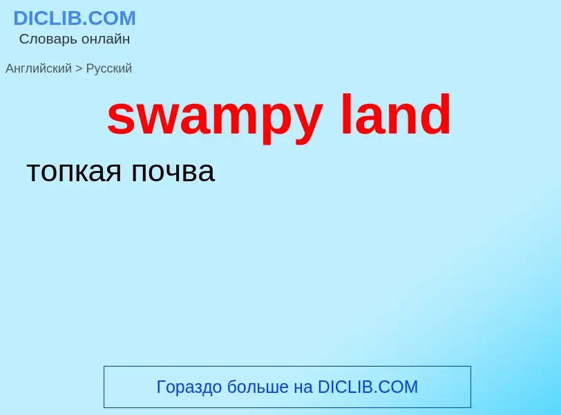 Traduzione di &#39swampy land&#39 in Russo