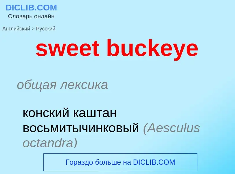 What is the Russian for sweet buckeye? Translation of &#39sweet buckeye&#39 to Russian