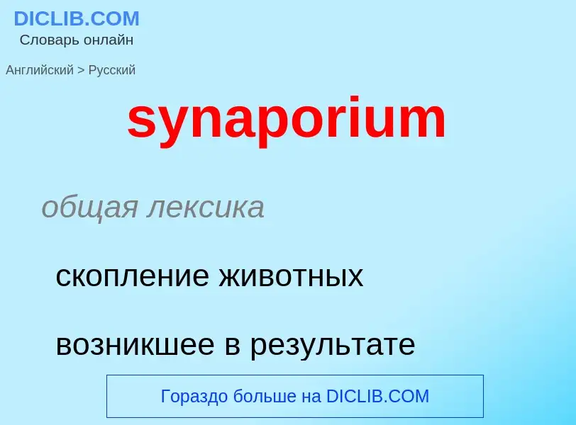 Como se diz synaporium em Russo? Tradução de &#39synaporium&#39 em Russo