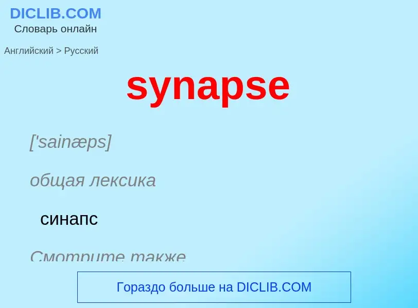 Como se diz synapse em Russo? Tradução de &#39synapse&#39 em Russo