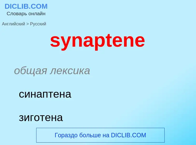 Como se diz synaptene em Russo? Tradução de &#39synaptene&#39 em Russo