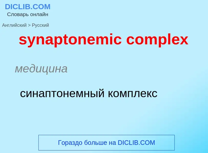 Como se diz synaptonemic complex em Russo? Tradução de &#39synaptonemic complex&#39 em Russo