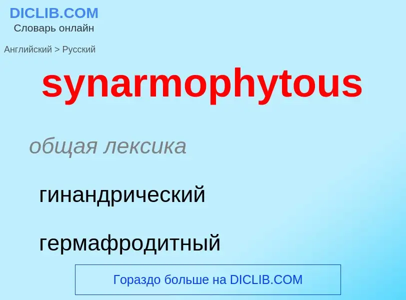 Como se diz synarmophytous em Russo? Tradução de &#39synarmophytous&#39 em Russo