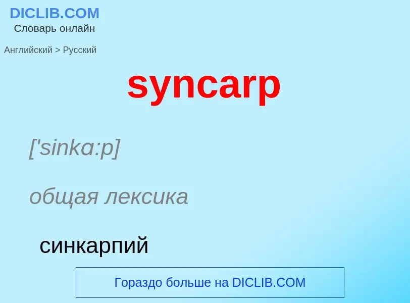 Como se diz syncarp em Russo? Tradução de &#39syncarp&#39 em Russo