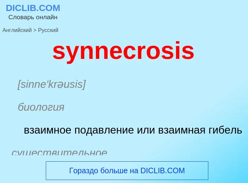 Übersetzung von &#39synnecrosis&#39 in Russisch