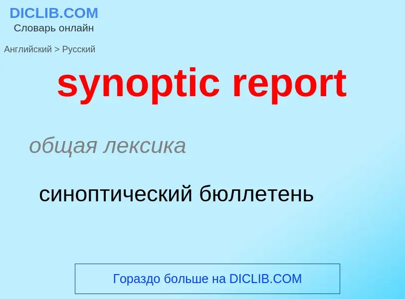 Übersetzung von &#39synoptic report&#39 in Russisch