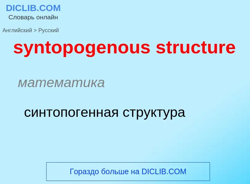 Übersetzung von &#39syntopogenous structure&#39 in Russisch