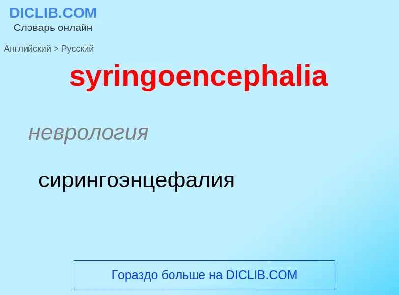 Traduzione di &#39syringoencephalia&#39 in Russo