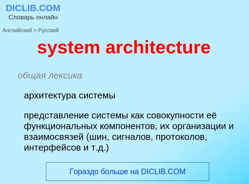 Как переводится system architecture на Русский язык