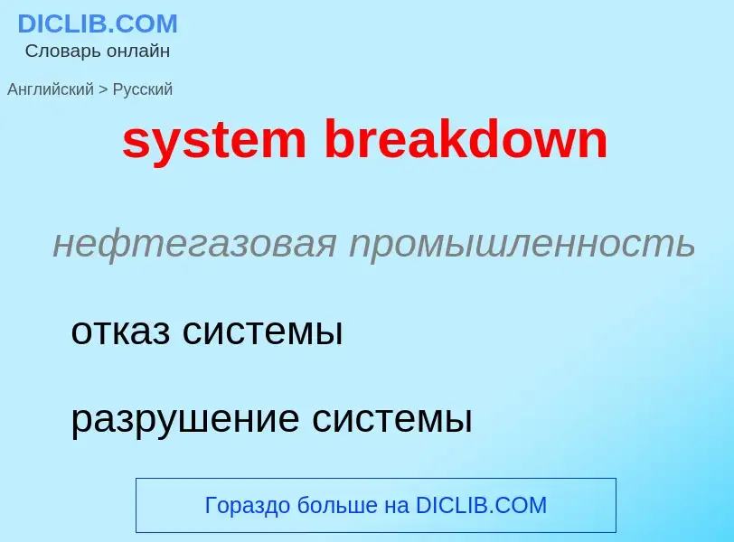 Traduzione di &#39system breakdown&#39 in Russo