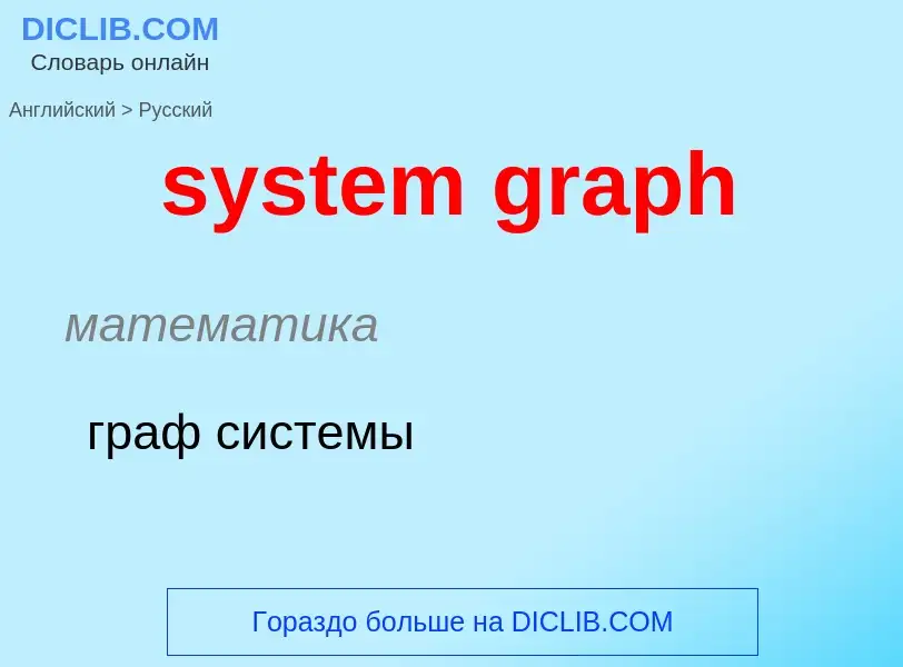 Como se diz system graph em Russo? Tradução de &#39system graph&#39 em Russo