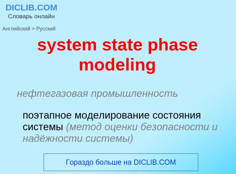 Μετάφραση του &#39system state phase modeling&#39 σε Ρωσικά