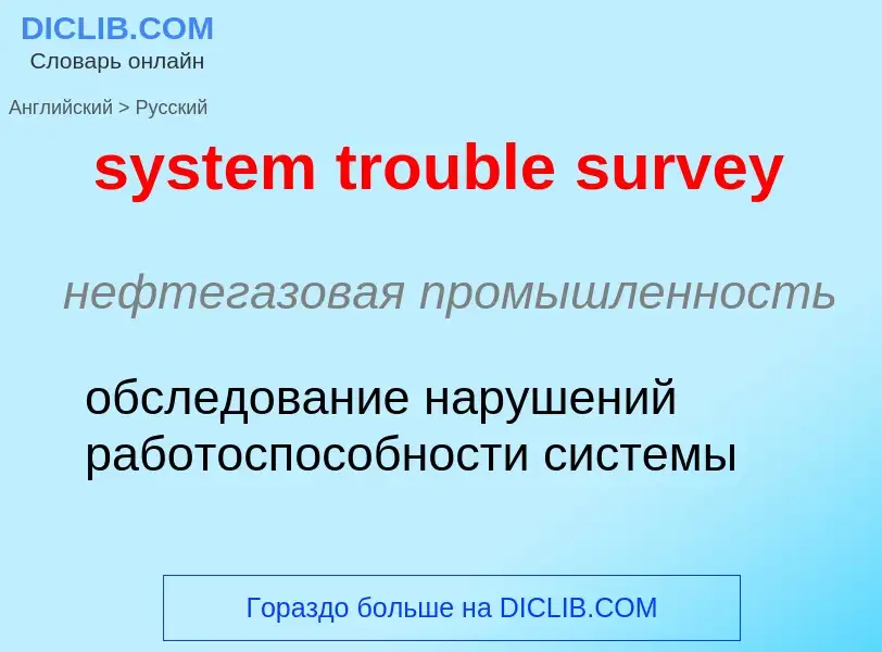 Traduzione di &#39system trouble survey&#39 in Russo