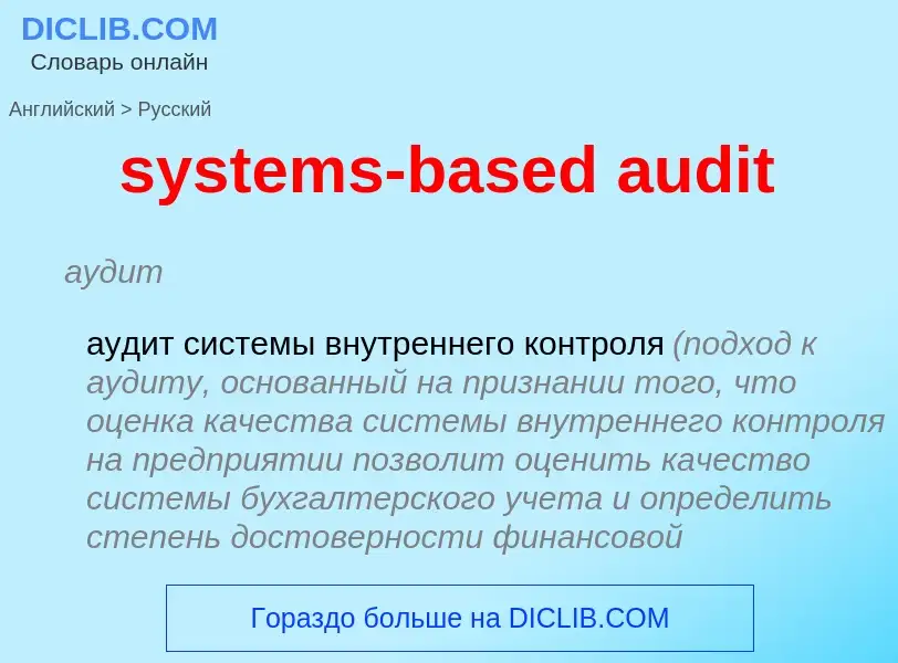 What is the Russian for systems-based audit? Translation of &#39systems-based audit&#39 to Russian