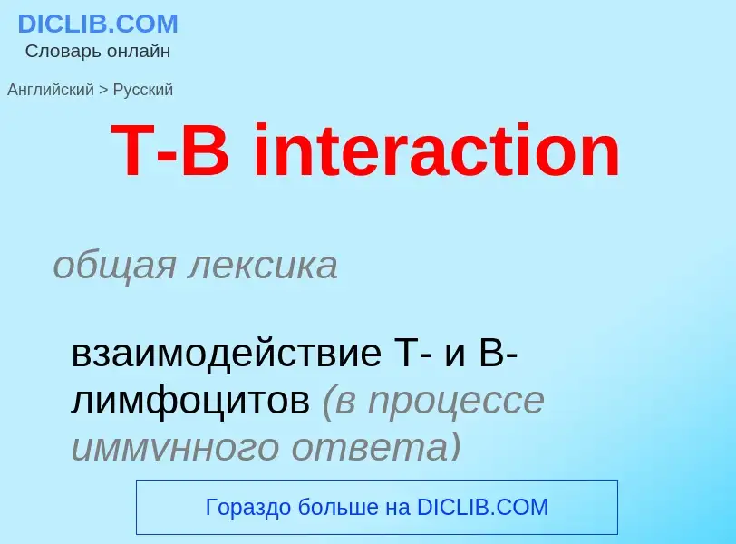 ¿Cómo se dice T-B interaction en Ruso? Traducción de &#39T-B interaction&#39 al Ruso