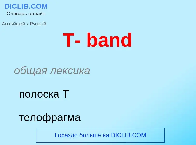 Как переводится T- band на Русский язык