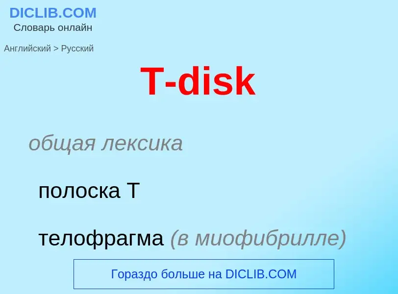 ¿Cómo se dice T-disk en Ruso? Traducción de &#39T-disk&#39 al Ruso