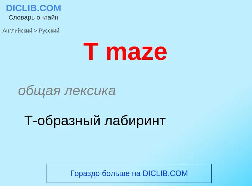 Μετάφραση του &#39T maze&#39 σε Ρωσικά