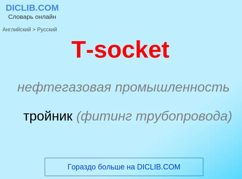 Como se diz T-socket em Russo? Tradução de &#39T-socket&#39 em Russo