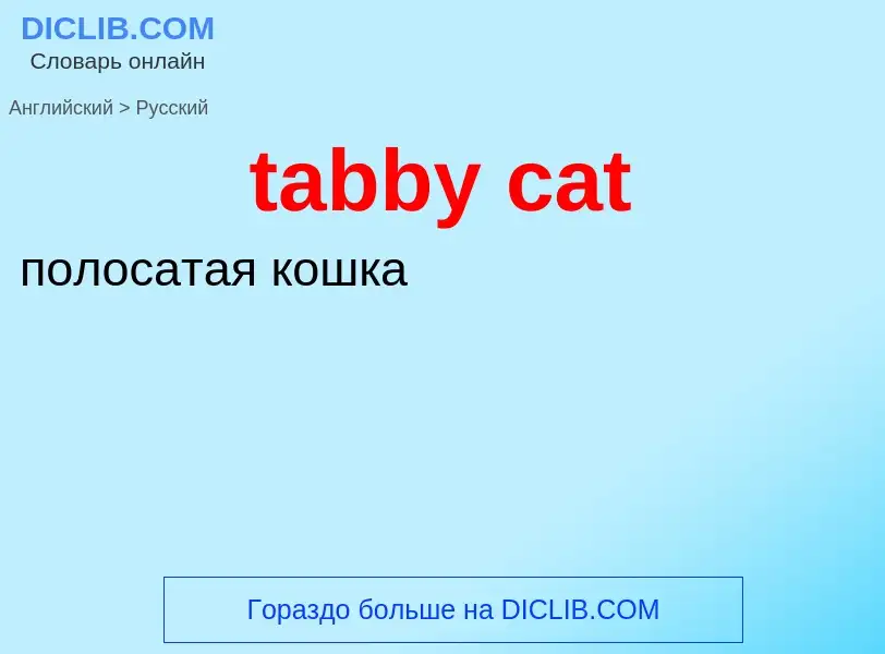 ¿Cómo se dice tabby cat en Ruso? Traducción de &#39tabby cat&#39 al Ruso