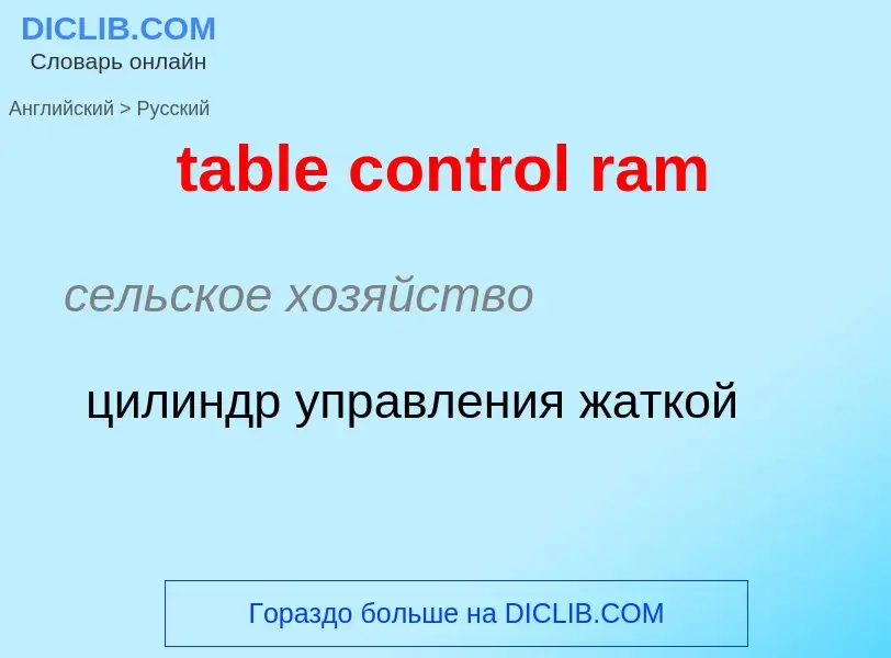 Как переводится table control ram на Русский язык