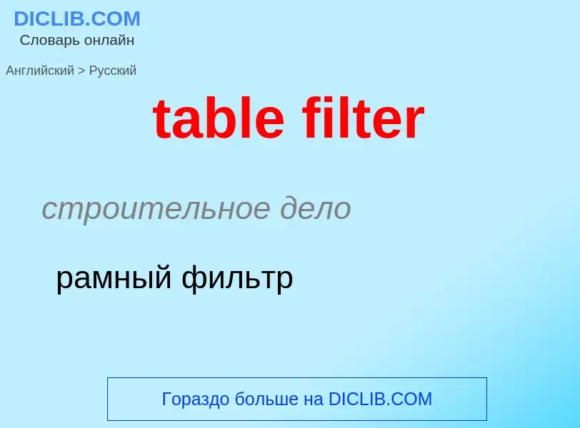 Как переводится table filter на Русский язык